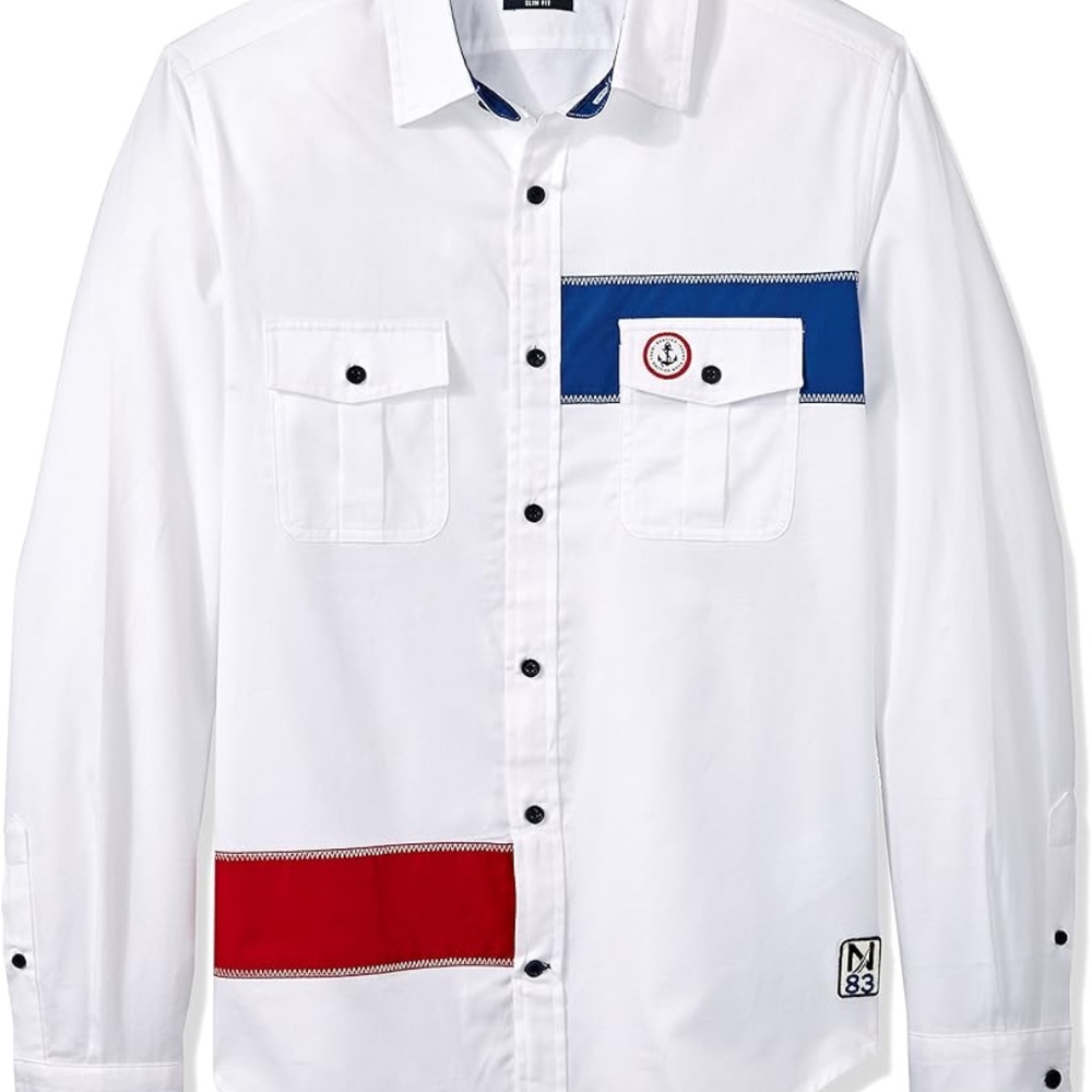 Nautica | Slim Fit Button-down with nautical accents | Size Large